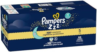 Pampers ZZZ Overnight Diapers, Size 4 (22-37 lbs), 58 Count, Nighttime Protection Disposable Baby Diaper, Night Time Leak and Skin Protection