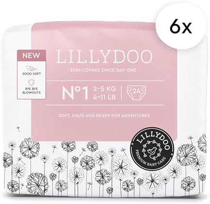 Baby Diapers - Size 1 (4-11 lbs), Half-Monthly Supply (72 Count), Leak Protection, Skin-Friendly, Ultrasoft, Perfume- &amp; Chlorine-Free, Hypoallergenic, Dermatologist Tested, Oeko-TEX®