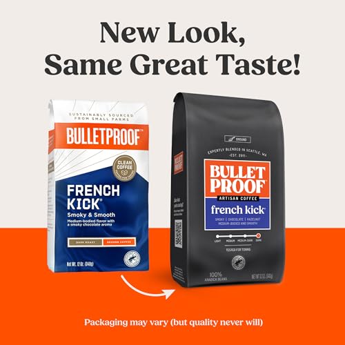 Bulletproof The Mentalist Medium-Dark Roast Ground Coffee, 12 Ounces, Clean Coffee Tested for Toxins, Packaging May Vary