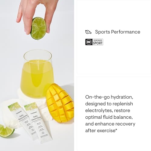 THORNE - Daily Electrolytes - Zero Sugar &amp; Low-Calorie Electrolyte Drink Mix - Naturally Flavored &amp; Sweetened - NSF Certified for Sport - Variety - 30 Stick Packs