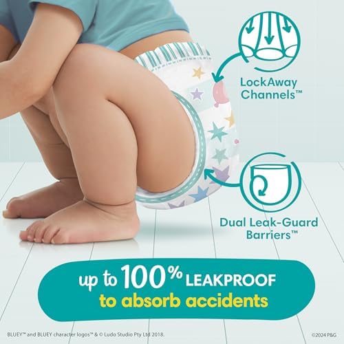 Pampers Training Pants - Easy Ups Boys &amp; Girls Bluey - Size 2T-3T, 140 Count, Children's Potty Underwear (Packaging May Vary)