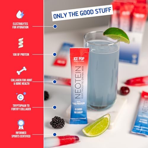 Electrolyte Powder Packets, Protein Powder with 10g Protein &amp; Collagen - Hydration Packets - Zero Sugar, NO Fillers, NO Carbs | Variety Pack | 40 Calories | Keto &amp; Paleo | Pack of 24