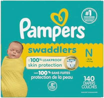 Pampers Baby Diapers - Swaddlers - Size 0, 84 Count, Ultra Absorbent Disposable Newborn Diaper