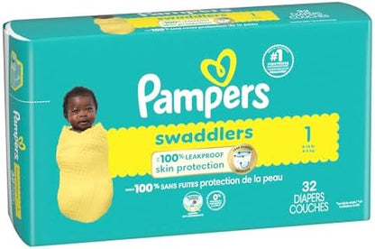 Pampers Baby Diapers - Swaddlers - Size 0, 84 Count, Ultra Absorbent Disposable Newborn Diaper
