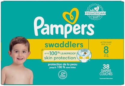 Pampers Baby Diapers - Swaddlers - Size 0, 84 Count, Ultra Absorbent Disposable Newborn Diaper