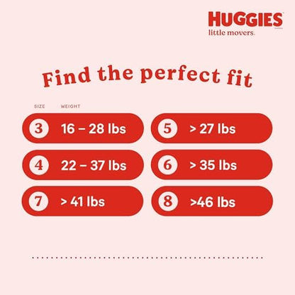 Huggies Size 4 Diapers, Little Movers Baby Diapers, Size 4 (22-37 lbs), 22 Count, Packaging May Vary