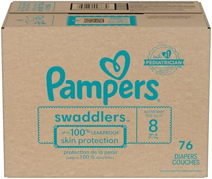 Pampers Baby Diapers - Swaddlers - Size 0, 84 Count, Ultra Absorbent Disposable Newborn Diaper