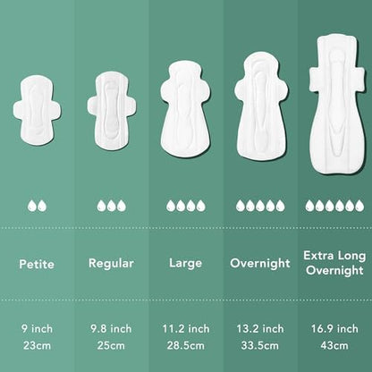 Rael Organic Cotton Cover Pads - Regular Absorbency, Unscented, Ultra Thin Pads with Wings for Women (56 Total)