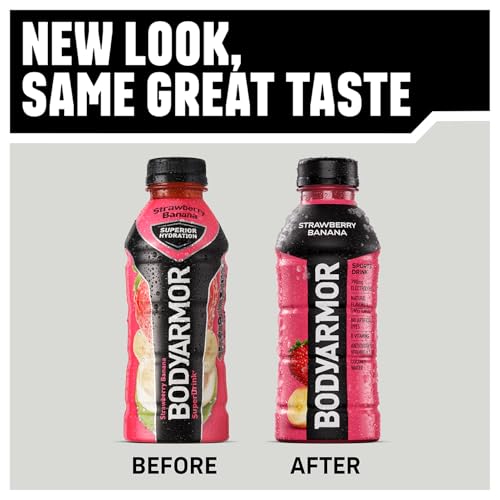 BODYARMOR Sports Drink Sports Beverage, Blue Raspberry, Natural Flavors With Vitamins, Potassium-Packed Electrolytes, No Preservatives, Perfect For Athletes, 12 ounce (Pack of 8)