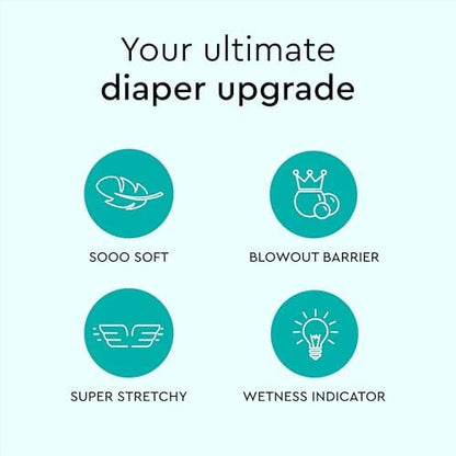 Baby Diapers - Size 1 (4-11 lbs), Half-Monthly Supply (72 Count), Leak Protection, Skin-Friendly, Ultrasoft, Perfume- &amp; Chlorine-Free, Hypoallergenic, Dermatologist Tested, Oeko-TEX®