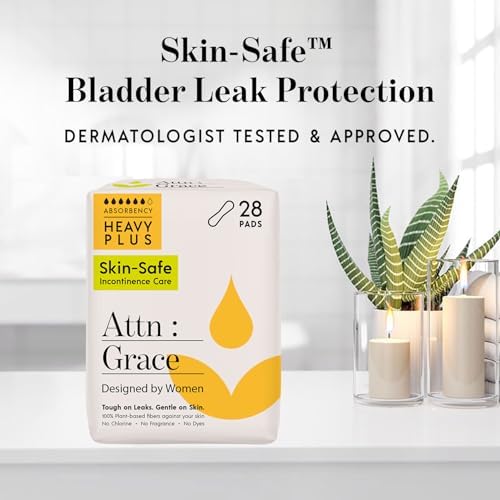 Attn: Grace Moderate Incontinence Pads for Women, 28-Pack - High Absorbency, Breathable, Plant-Based - Incontinence Pads for Moderate Bladder Leaks &amp; Sensitive Skin