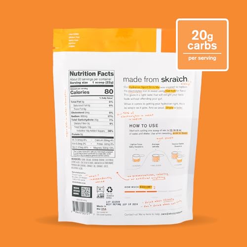 Skratch Labs Hydration Powder | Sport Drink Mix | Electrolytes Powder for Exercise, Endurance, and Performance | Lemon + Lime | 20 Servings | Non-GMO, Vegan, Kosher