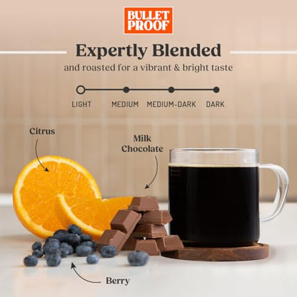 Bulletproof The Mentalist Medium-Dark Roast Ground Coffee, 12 Ounces, Clean Coffee Tested for Toxins, Packaging May Vary