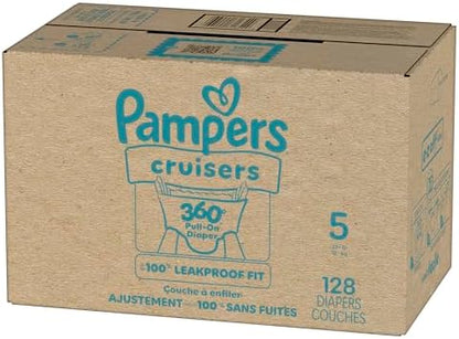 Pampers Diapers - Cruisers 360 - Size 4, 144 Count, Babyproof up to 100% Leakproof Pull-On Diaper
