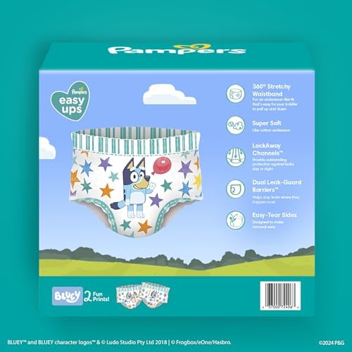Pampers Training Pants - Easy Ups Boys &amp; Girls Bluey - Size 2T-3T, 140 Count, Children's Potty Underwear (Packaging May Vary)