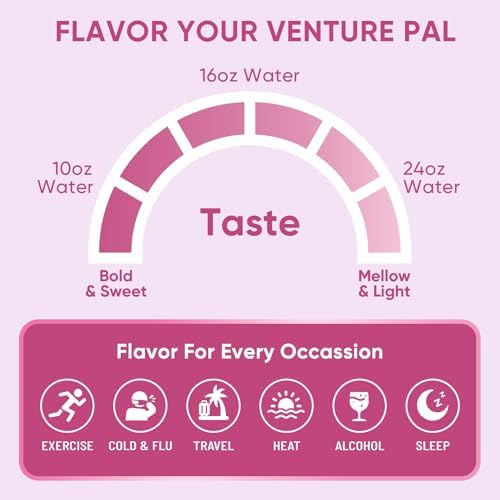 Venture Pal Sugar Free Electrolyte Powder Packets - Liquid Daily IV Hydration Packets | Electrolytes Drink Mix with 5 Vitamins &amp; 7 Electrolytes | Keto Friendly | Non-GMO | Certified Vegan | 16 Sticks