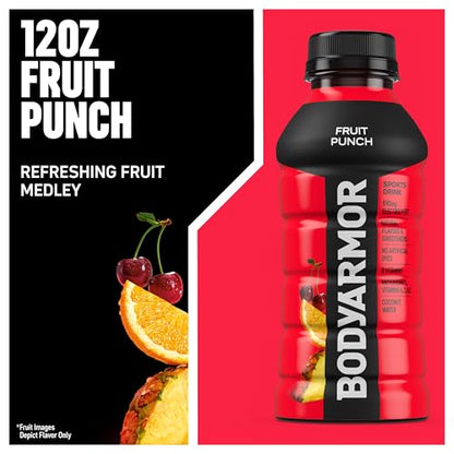 BODYARMOR Sports Drink Sports Beverage, Blue Raspberry, Natural Flavors With Vitamins, Potassium-Packed Electrolytes, No Preservatives, Perfect For Athletes, 12 ounce (Pack of 8)