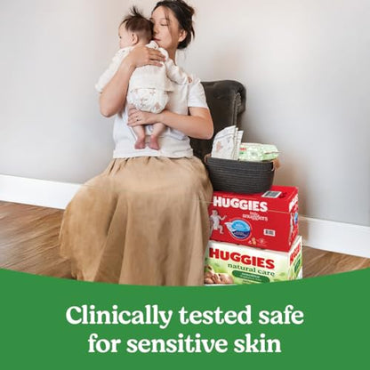 Huggies Natural Care Sensitive Baby Wipes, Unscented, Hypoallergenic, 6 Flip-Top Packs (288 Wipes Total)