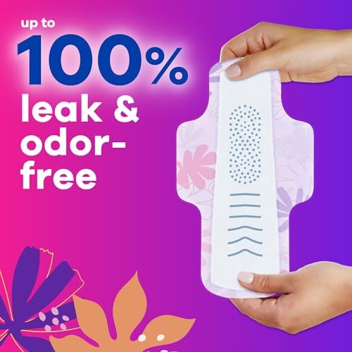 Always Radiant Feminine Pads for Women, Flexfoam Pads with Wings, Size 2, Heavy Absorbency, Lightly Scented, 78 Count (3 Packs of 26)