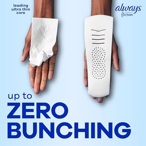 Always Infinity Feminine Pads for Women, Flexfoam Pads with Wings, Size 3, Extra Heavy Absorbency, Unscented, 84 Count (3 Packs of 28)