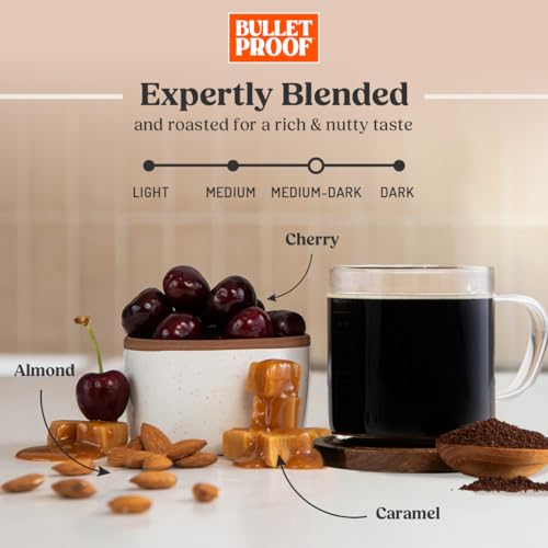 Bulletproof The Mentalist Medium-Dark Roast Ground Coffee, 12 Ounces, Clean Coffee Tested for Toxins, Packaging May Vary