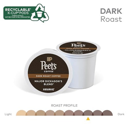 Peet's Coffee, Dark Roast Single Serve Coffee Pods - Major Dickason's Blend 75 Count (1 Box of 75 Pods)