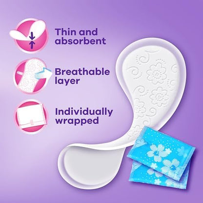 Always Daily Fresh Thin Liners, Regular Absorbency, Unscented Panty Liners, 162 Count