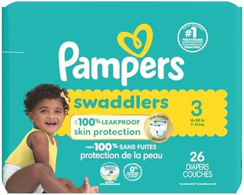 Pampers Baby Diapers - Swaddlers - Size 0, 84 Count, Ultra Absorbent Disposable Newborn Diaper