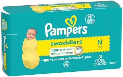 Pampers Baby Diapers - Swaddlers - Size 0, 84 Count, Ultra Absorbent Disposable Newborn Diaper