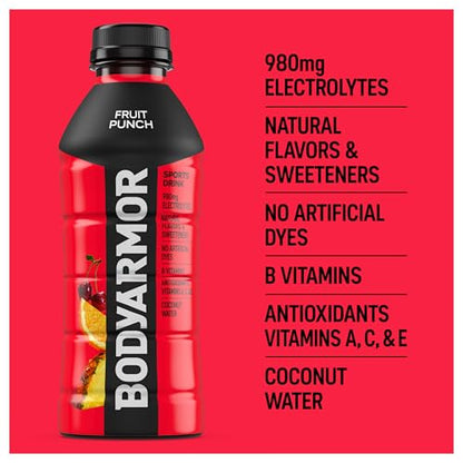 BODYARMOR Sports Drink Sports Beverage, Blue Raspberry, Natural Flavors With Vitamins, Potassium-Packed Electrolytes, No Preservatives, Perfect For Athletes, 12 ounce (Pack of 8)