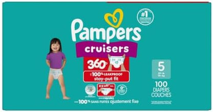 Pampers Diapers - Cruisers 360 - Size 4, 144 Count, Babyproof up to 100% Leakproof Pull-On Diaper