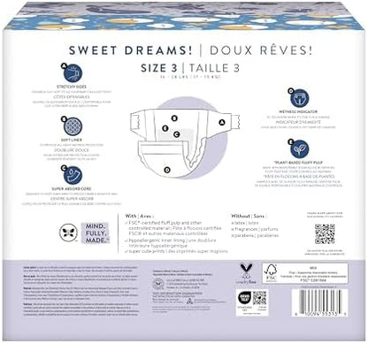 The Honest Company Clean Conscious Overnight Diapers for Sensitive Skin | Hypoallergenic, Fragrance Free | Cozy Cloud + Star Signs | Club Box, Size 6 (35+ lbs), 34 Count