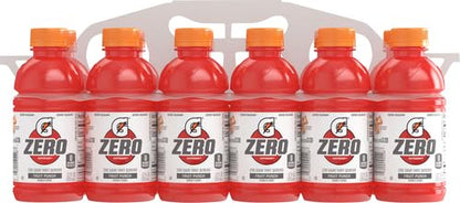 Gatorade Thirst Quencher Zero Sugar Sports Drink, Fruit Punch, 12oz Bottles, 12 Pack, Electrolytes for Rehydration