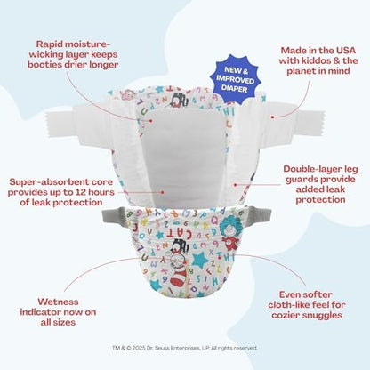 Hello Bello Premium Baby Diapers Size Newborn, 32 Count of Disposable, Extra-Absorbent, Hypoallergenic Baby Diapers with Snug and Comfort Fit, Alphabet Soup