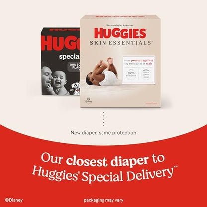 Huggies Size 2 Diapers, Skin Essentials Baby Diapers, Size 2 (12-18 lbs), 74 Count, Packaging May Vary