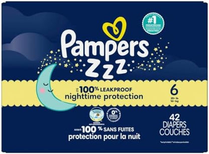 Pampers ZZZ Overnight Diapers, Size 4 (22-37 lbs), 58 Count, Nighttime Protection Disposable Baby Diaper, Night Time Leak and Skin Protection