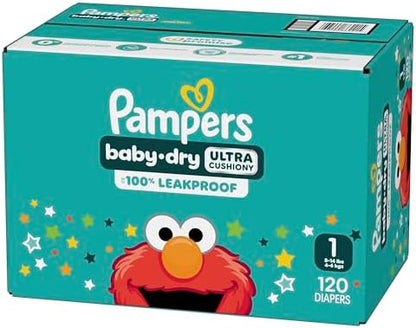 Pampers Diapers - Baby Dry - Size 1, 44 Count, Absorbent Disposable Infant Diaper (Packaging May Vary)