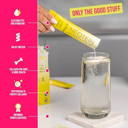 Electrolyte Powder Packets, Protein Powder with 10g Protein &amp; Collagen - Hydration Packets - Zero Sugar, NO Fillers, NO Carbs | Variety Pack | 40 Calories | Keto &amp; Paleo | Pack of 24