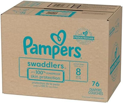 Pampers Baby Diapers - Swaddlers - Size 0, 84 Count, Ultra Absorbent Disposable Newborn Diaper