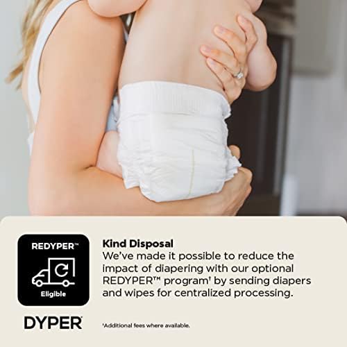 DYPER - Baby Diapers Hypoallergenic Cloth Alternative Day &amp; Overnight Protection (36 Count)- Made with Plant-Based* &amp; Skin-Friendly Ingredients - Size 1 (8-14 lb)