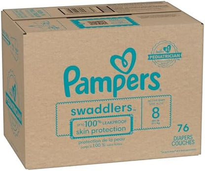 Pampers Baby Diapers - Swaddlers - Size 0, 84 Count, Ultra Absorbent Disposable Newborn Diaper