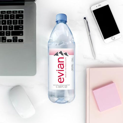 evian Natural Spring Water, PH Balanced with Natural Electrolytes, 16.9fl oz./500mL Bottles (pack of 24)