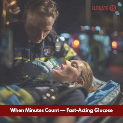 Fast-Acting Glucose Packets - Quick Dissolving, Gluten-Free 15g of Glucose Powder for Sugar &amp; Energy Dips - Oral Dextrose Powder for Kids &amp; Adults, 12 Slimpaks, Orange