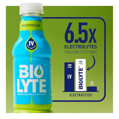 BIOLYTE Electrolyte Drink - Doctor-Formulated Hydration Drink, HSA &amp; FSA Electrolytes Water, Chemotherapy Must Haves for Women &amp; Men, Rehydration IV Liquid in a Bottle - Lemon Lime, 16 Fl Oz (12 Pack)