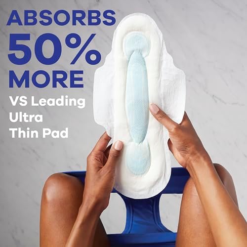Always Maxi Overnight Pads with Wings for Women, Size 4, Overnight Absorbency, Unscented, 33 Count