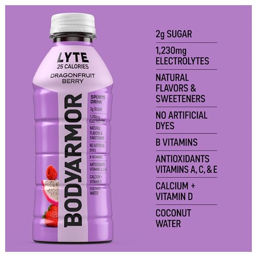 BODYARMOR Sports Drink Sports Beverage, Blue Raspberry, Natural Flavors With Vitamins, Potassium-Packed Electrolytes, No Preservatives, Perfect For Athletes, 12 ounce (Pack of 8)