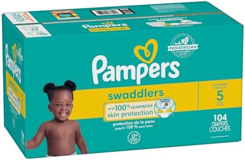 Pampers Baby Diapers - Swaddlers - Size 0, 84 Count, Ultra Absorbent Disposable Newborn Diaper