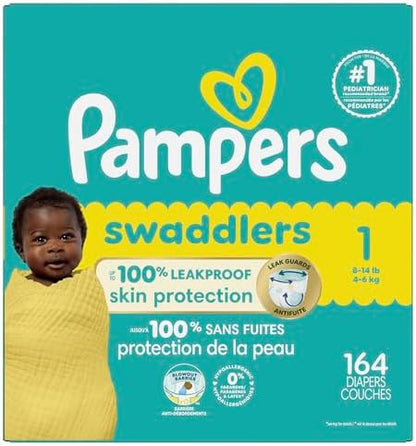 Pampers Baby Diapers - Swaddlers - Size 0, 84 Count, Ultra Absorbent Disposable Newborn Diaper
