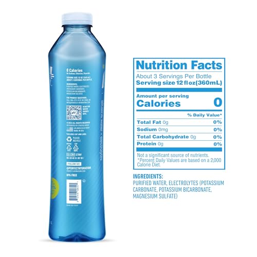 Perfect Hydration 9.5+ pH Alkaline Drinking Water, 20-Ounce Bottle, Made in the USA, Case of 24