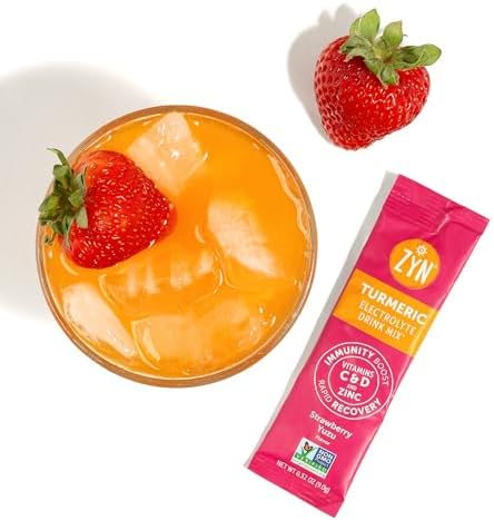 ZYN Electrolyte Drink Mix Hydration Packets, Electrolytes Powder, Hydration Packets w/Turmeric Curcumin, Vitamin C and D, Zinc, Hydrate Electrolyte Powder Packets for Wellness, Variety Pack of 24